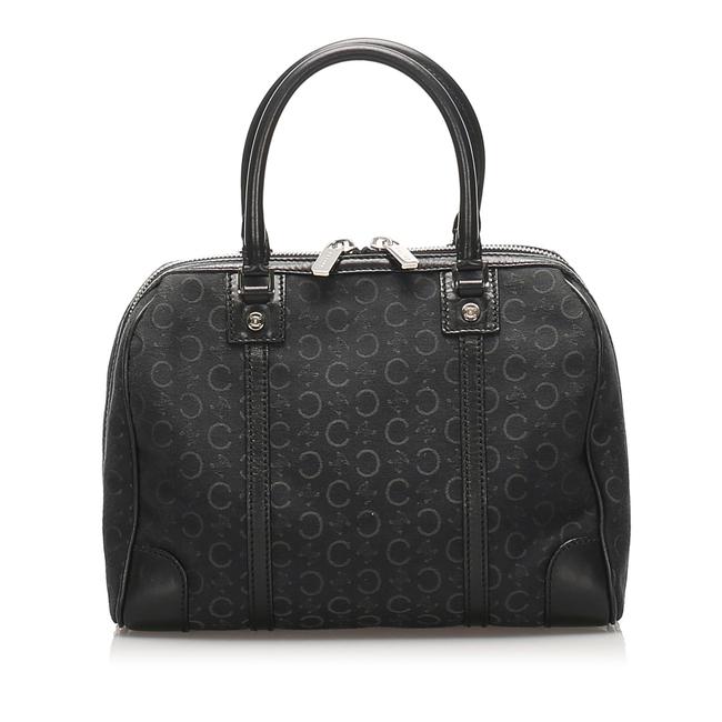 Celine Macadam Handbag Black Leather Shoulder Bag