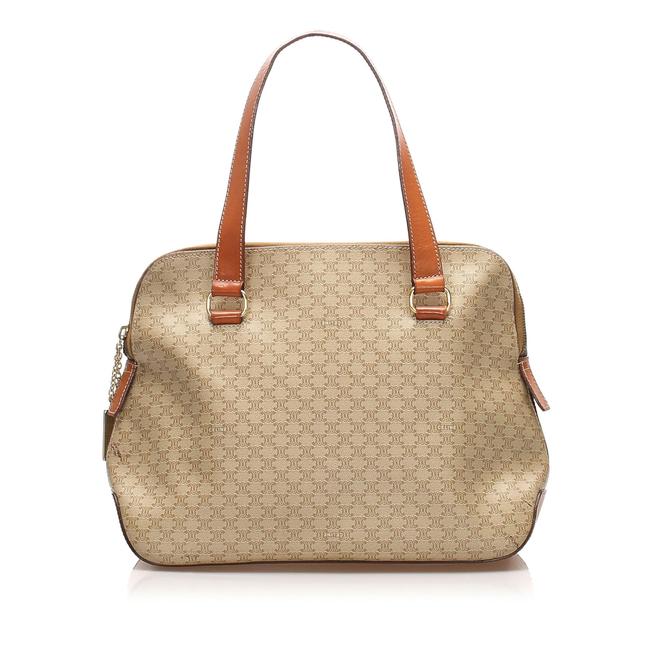 Celine Macadam Handbag Brown Leather Shoulder Bag
