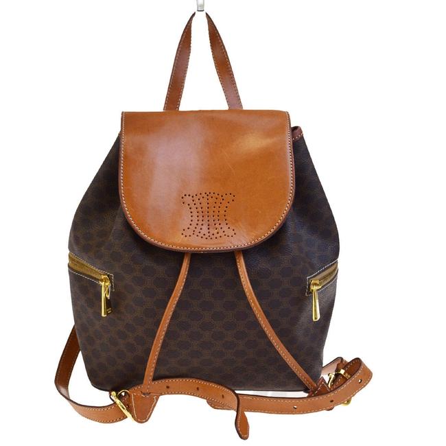 Celine Macadam Pattern Pvc Leather Brown Italy Backpack