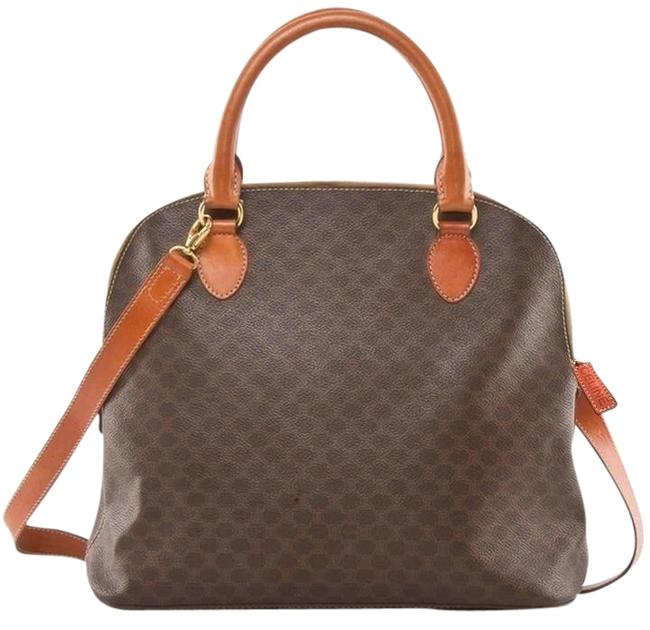 Celine Crossbody Macadam Shoulder Handbag Brown Pvc Leather Tote