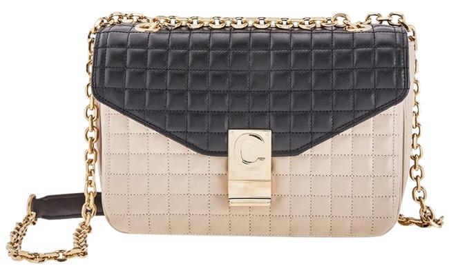 Celine Medium BlackNude Lambskin Leather Shoulder Bag