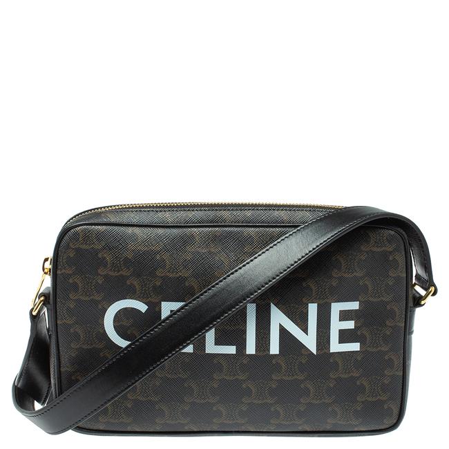 Celine Messenger Triomphe Coated Canvas Medium Shoulder Bag
