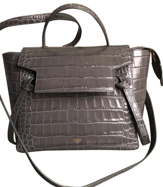 Celine Micro Gray Leather Tote