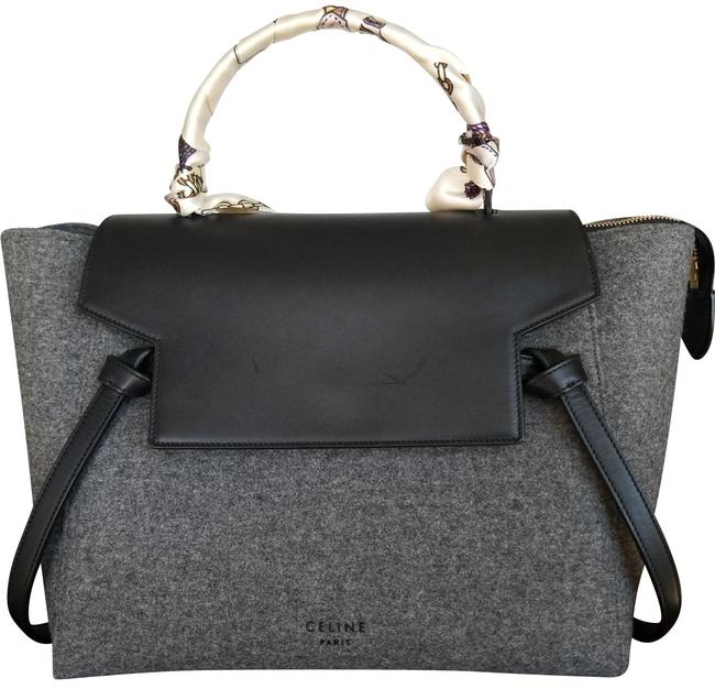Celine Mini Gray Felt Shoulder Bag