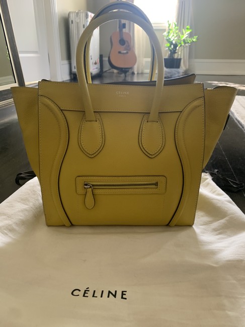 Celine Mini Luggae Yellow Leather Tote