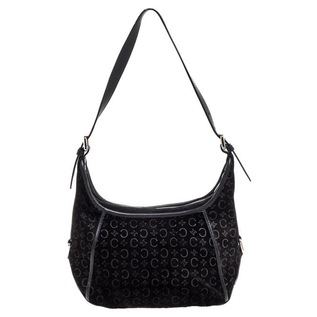 Celine Monogram Suede and Leather Shoulder Bag