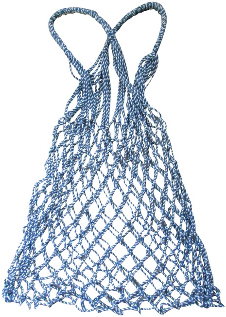 Celine Net Grocery Blue White Cotton Tote