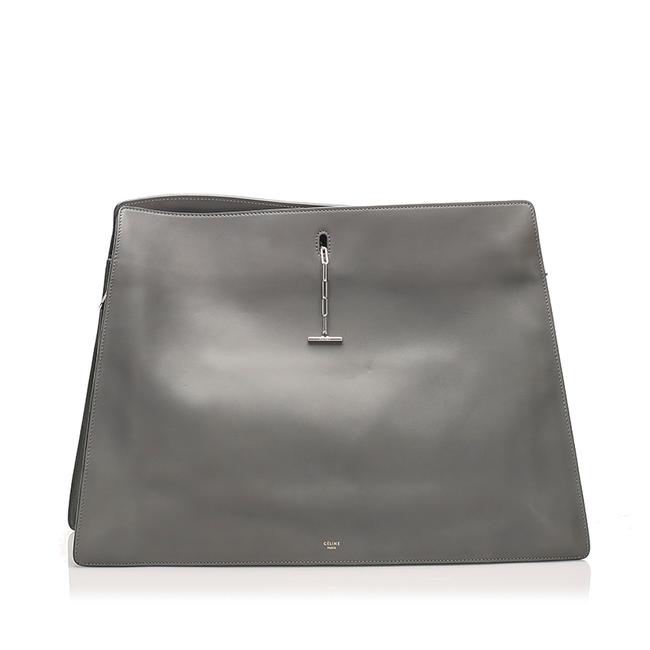 Celine New Gray Leather Shoulder Bag