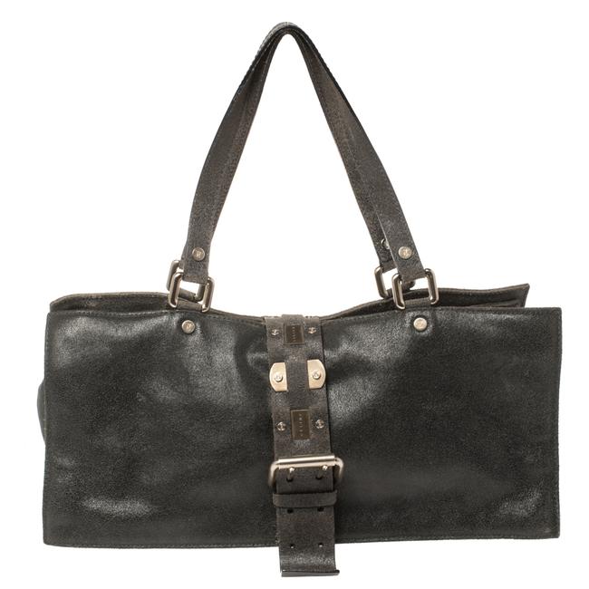 Celine Nubuck Leather Buckle Flap Tote