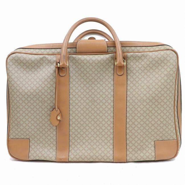 Celine Luggage Micro Gg Monogram Logo Suitcase 870268 Brown Coated Canvas WeekendTravel Bag