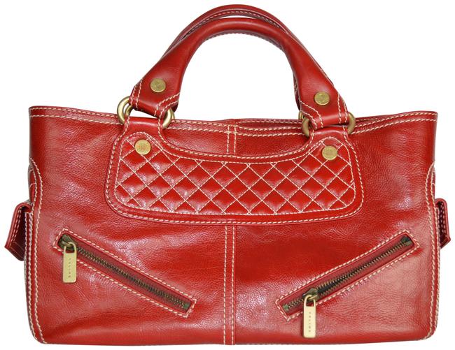 Celine Red Leather Shoulder Bag