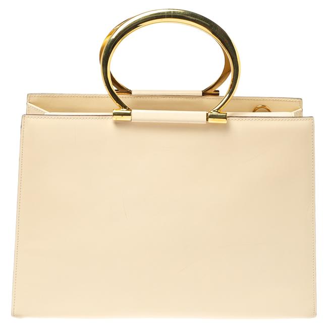 Celine Ring Light Cream Leather Handle Tote