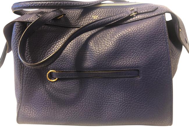 Celine Ring Pebbled Leather Blue Tote