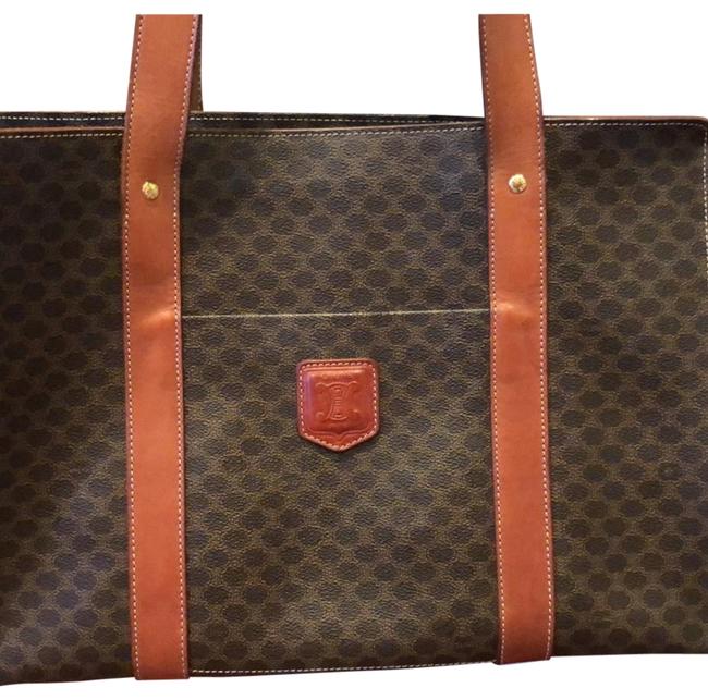 Celine ShopperTravel LeatherCoated Canvas WeekendTravel Bag