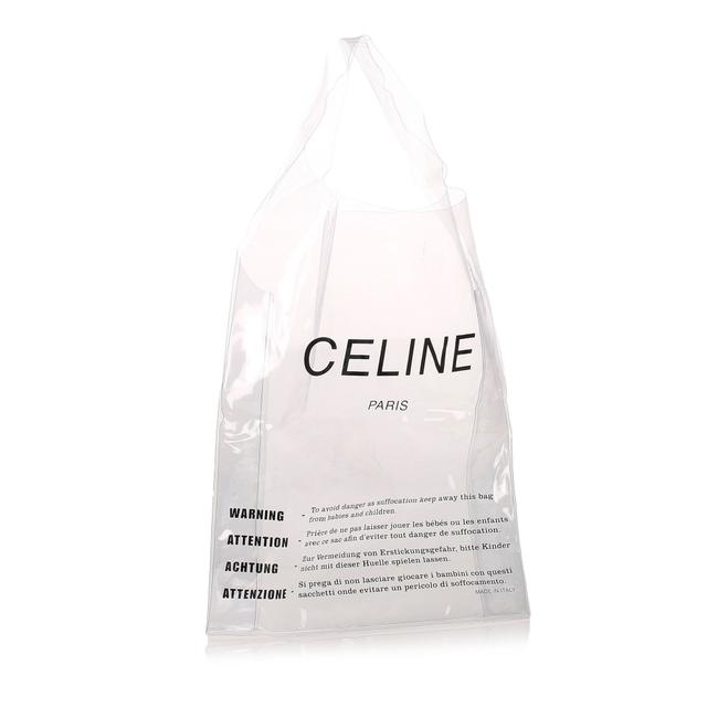 Celine Shopping Bag Solo 2018 Pvc Pouch Red Lambskin Leather Tote