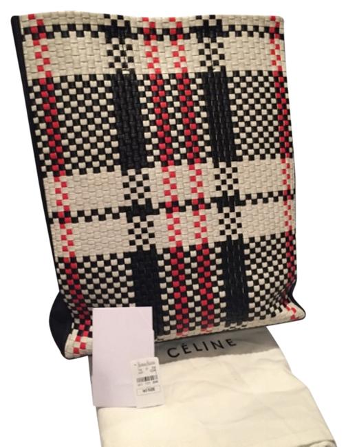 Celine Cabas Side Woven Black Leather Tote