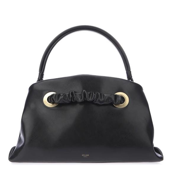 Celine Small Eyelet Purse Black Smooth Calfskin Leather Tote