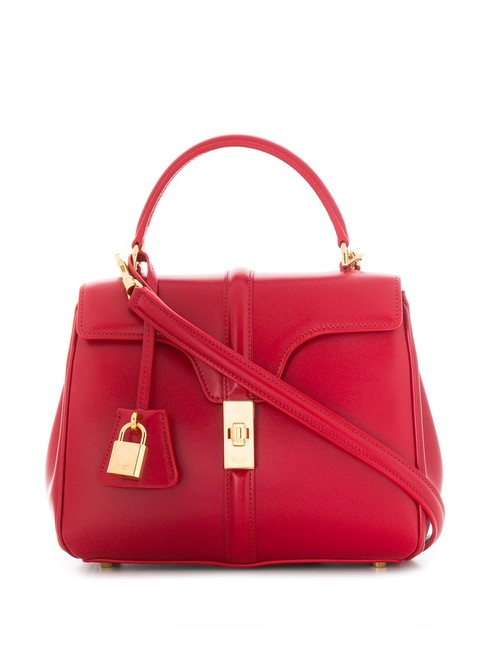 Celine Small Handbag Red Leather Shoulder Bag