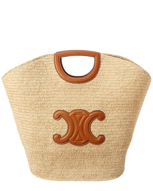 Celine StrawLeather 192852 Cjb 04lu Tote