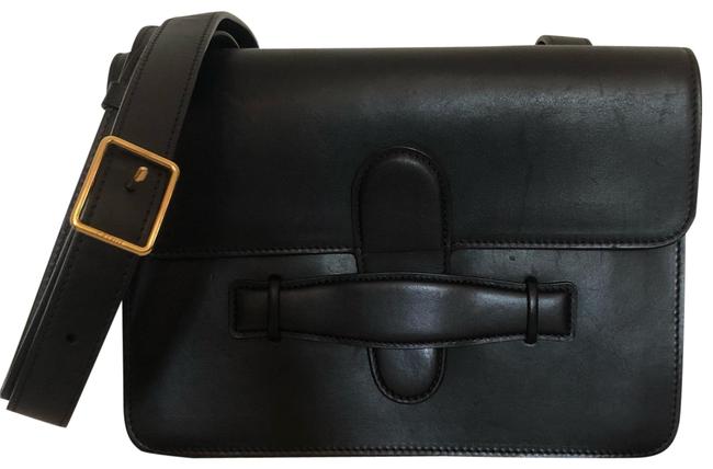 Celine Symmetrical Calfskin Medium Black Leather Shoulder Bag