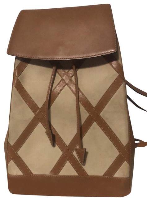 Celine Tan and Cream Leather Backpack