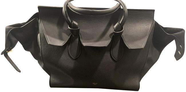 Celine Tie Knot Black Leather Tote