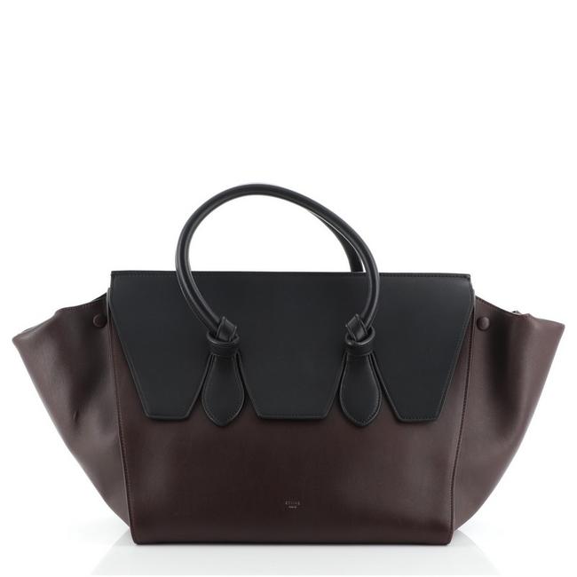 Celine Tie Knot Medium Purple Smooth Leather Tote