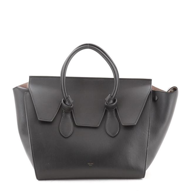 Celine Tie Knot Small Black Smooth Leather Tote