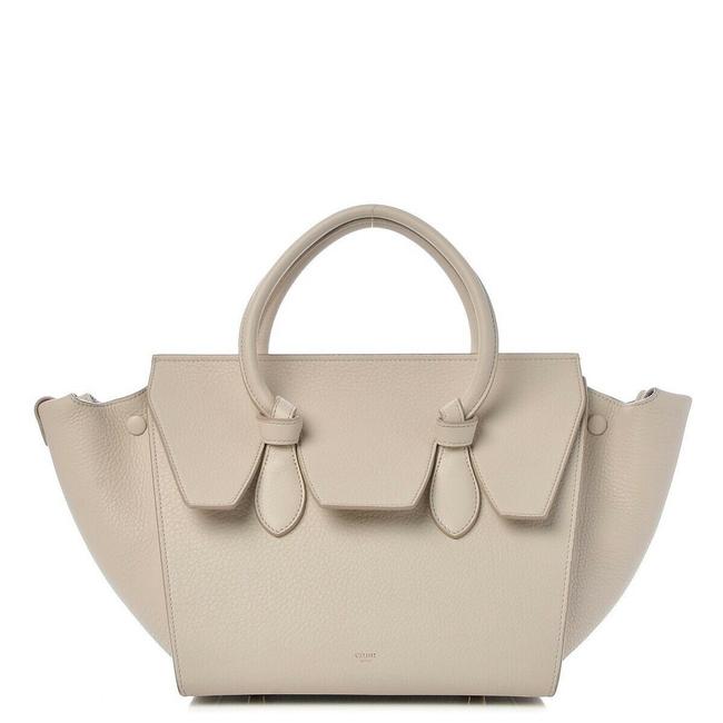Celine Tie Mini Knot Purse Handbag Light Taupe Calfskin Leather Tote