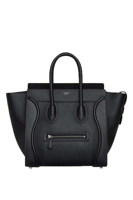 Celine Top Handle Bag Luggage Mini Black Leather Tote