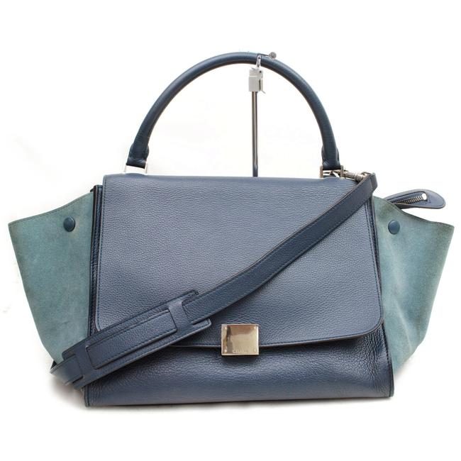 Celine Trapeze 872001 2way Blue Leather Shoulder Bag