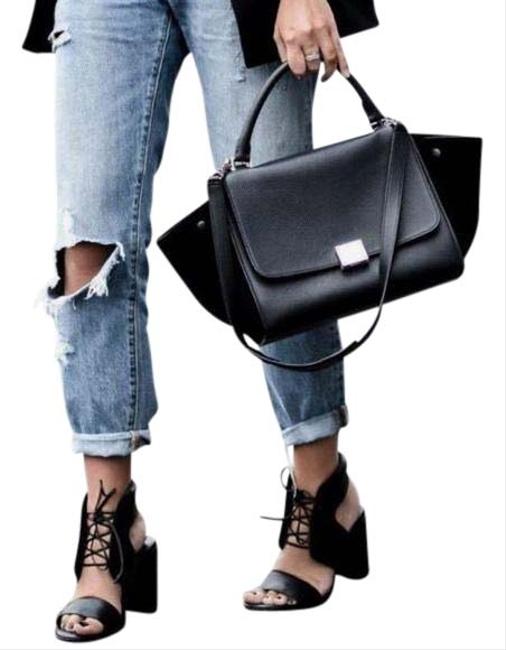 Celine Trapeze Black Leather Shoulder Bag