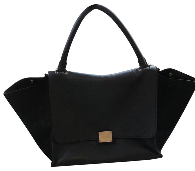Celine Trapeze Black Leather Tote