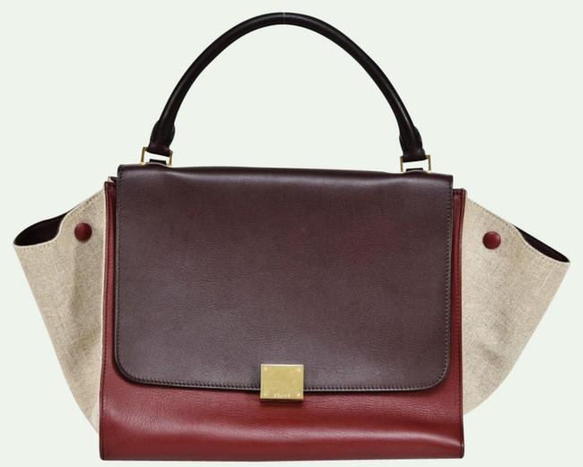 Celine Trapeze Flared Class Burgandy Leather Shoulder Bag
