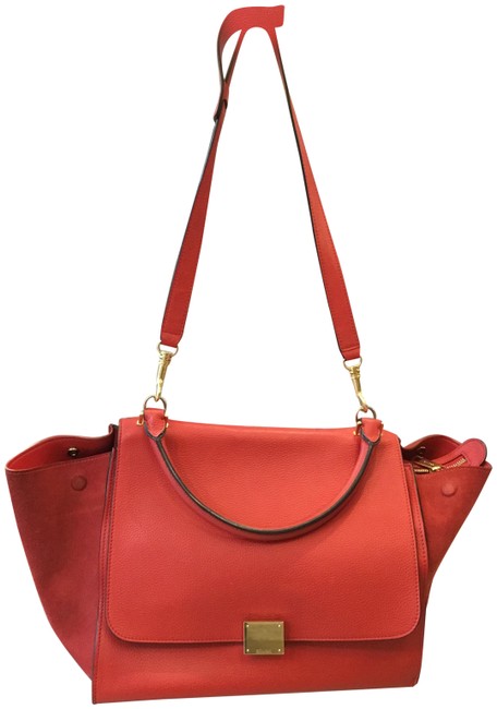 Celine Trapeze Large Red Tote