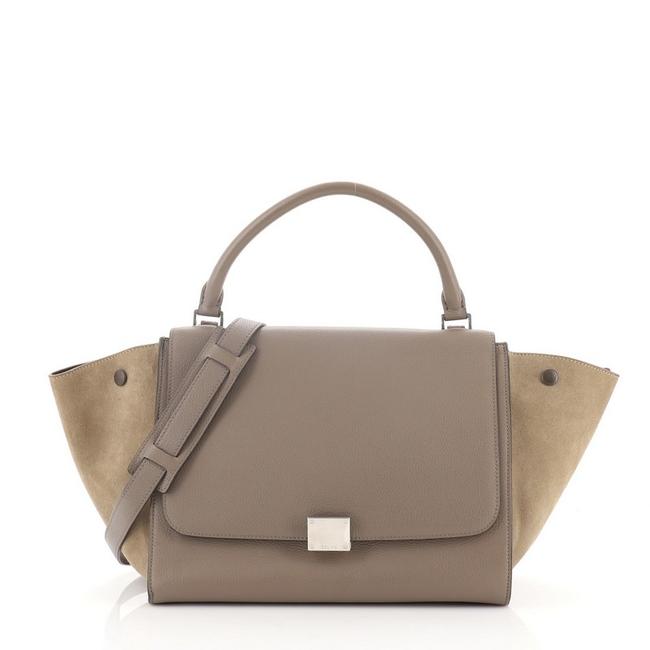 Celine Trapeze Medium Neutral Leather Shoulder Bag