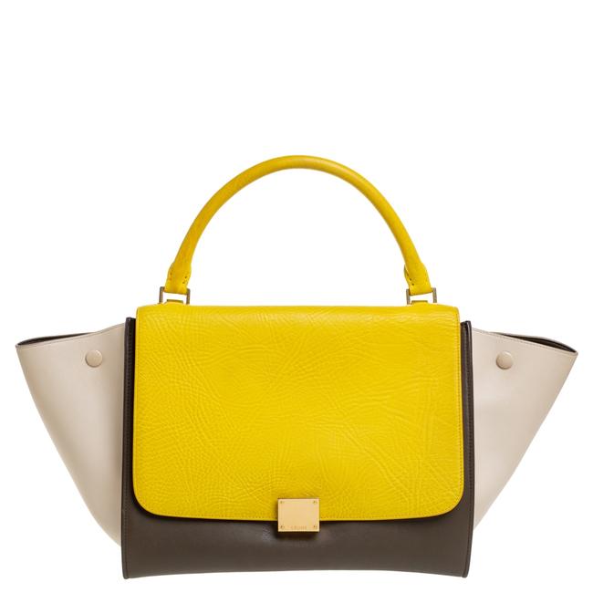 Celine Trapeze Tri Color Leather Medium Bag Wristlet