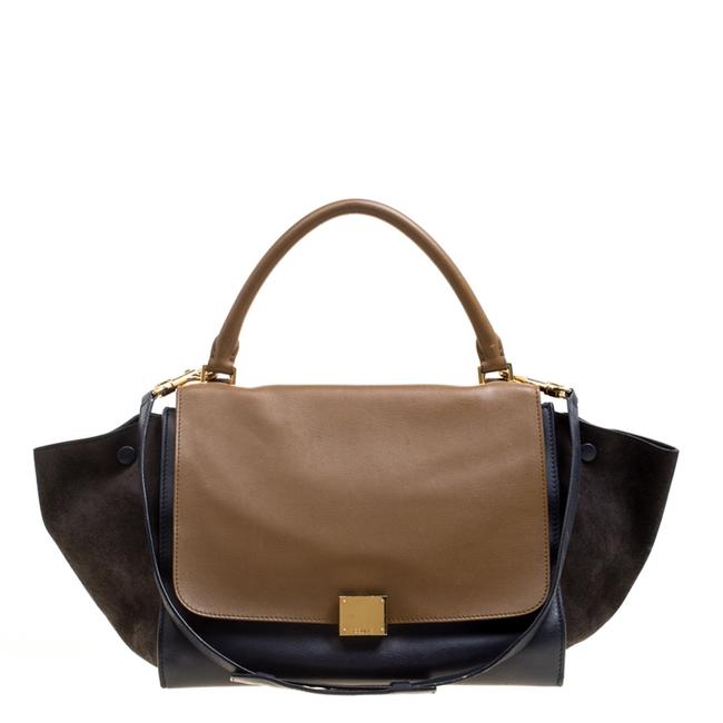 Celine Trapeze Tricolor Leather and Suede Medium Tote Wristlet