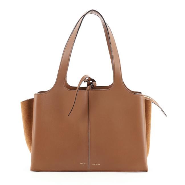 Celine Tri Fold Smooth Calfskin Small Brown Leather Shoulder Bag