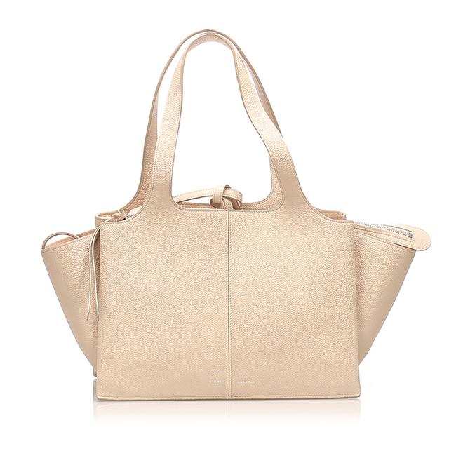 Celine Trifold Handbag Brown Leather Shoulder Bag