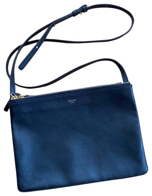 Celine Trio Black Leather Shoulder Bag