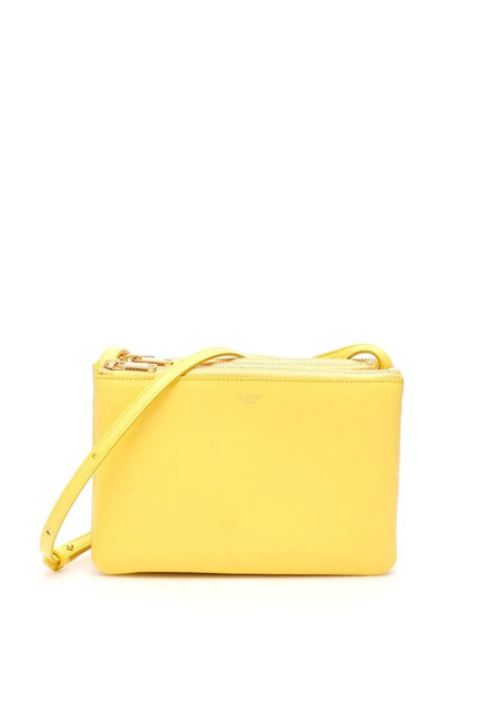Celine Trio Cr Yellow Leather Shoulder Bag