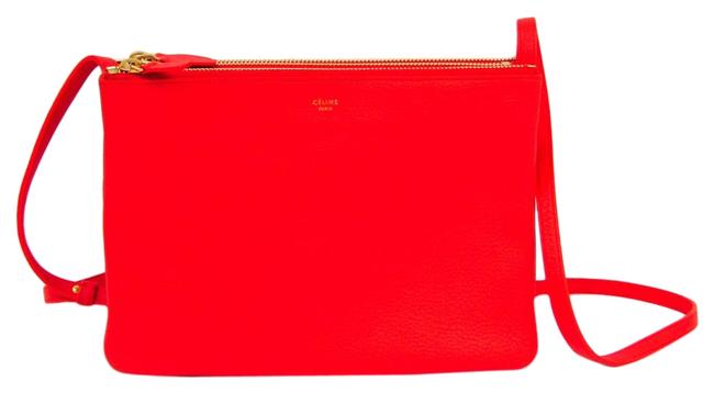 Celine Trio Large 171453yqd27az Womens Red Leather Shoulder Bag
