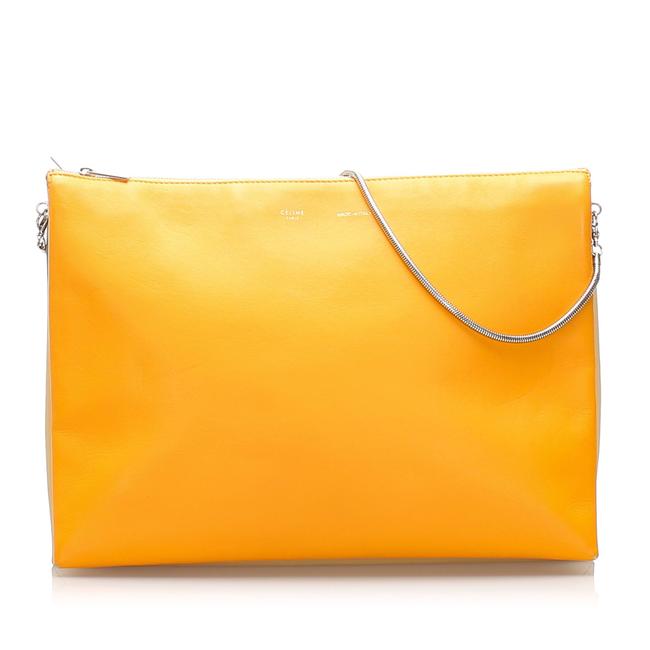Celine Trio Yellow Leather Shoulder Bag