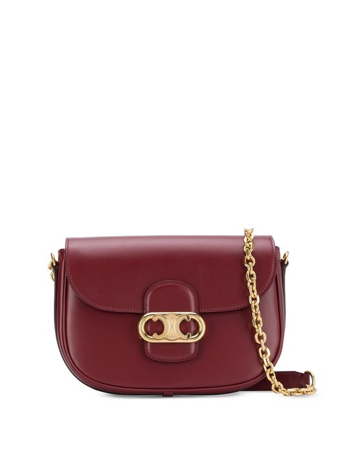 Celine Triomphe Red Leather Shoulder Bag