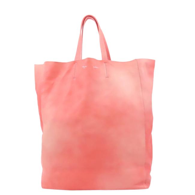 Celine Vertical Cabas Bag Pink Leather Tote