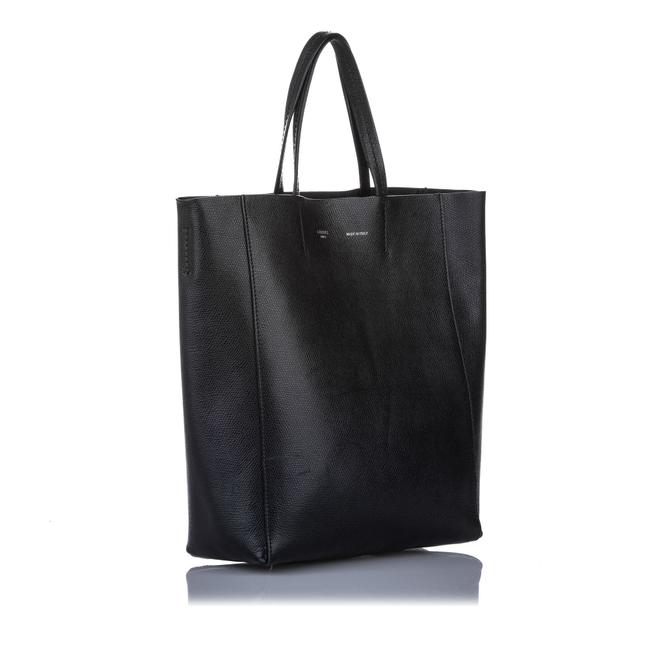 Celine Vertical Cabas Bag Small Black Leather Tote