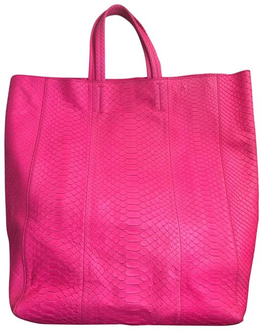Celine Vertical Cabas Python Pink Tote