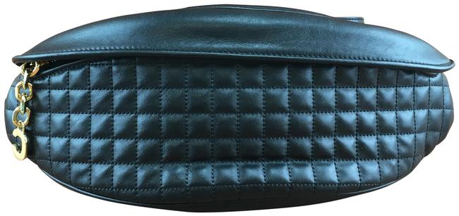 Celine Waist Bag Bumbag Quilted Calfskin Leather Black Baguette