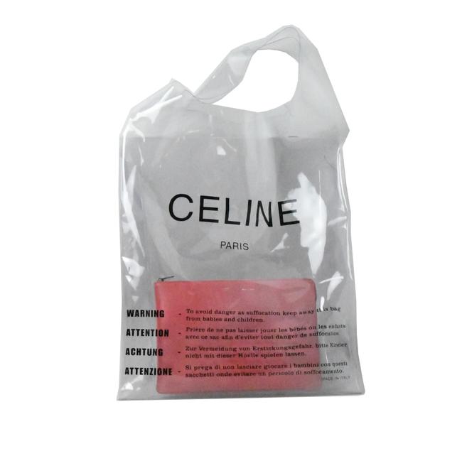 Celine With Pink Pouch Transparent Tote